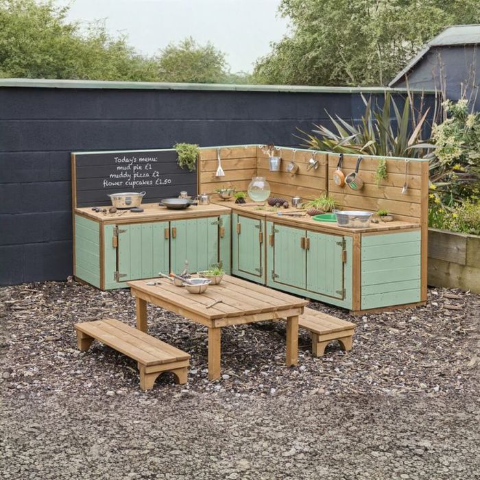 Country Green Corner Mud Kitchen