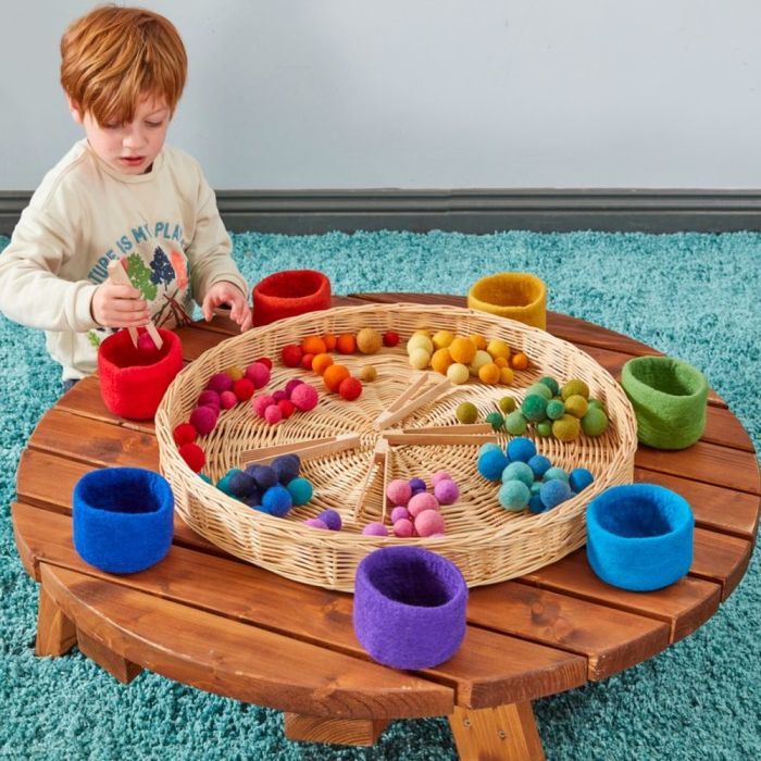 Rainbow Felt Bowls and Balls