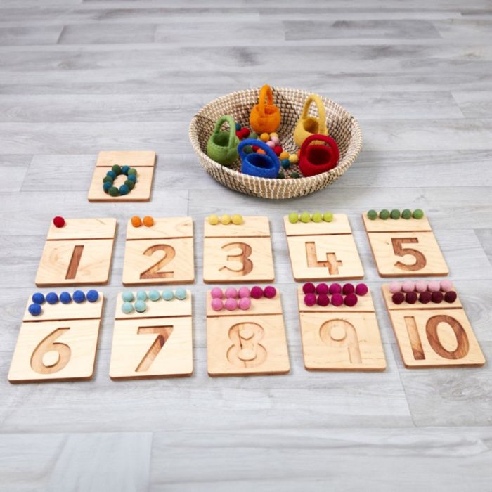 Felt Ball Number Tray Pack - Pack of 11