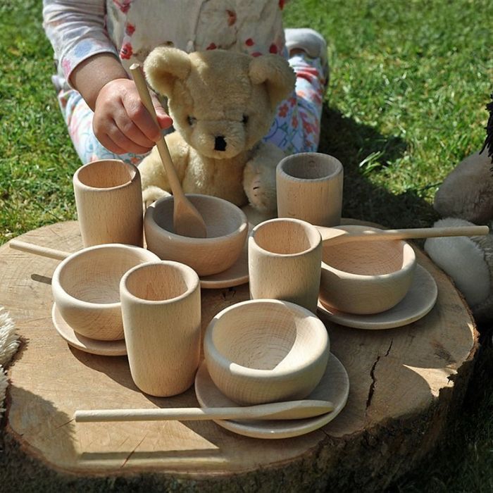 Teddy Bear Wooden Tea Set - 16 Piece Set