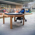 Wheelchair Friendly Outdoor Wooden Tuff Spot Tray Stand - (H)65-95cm