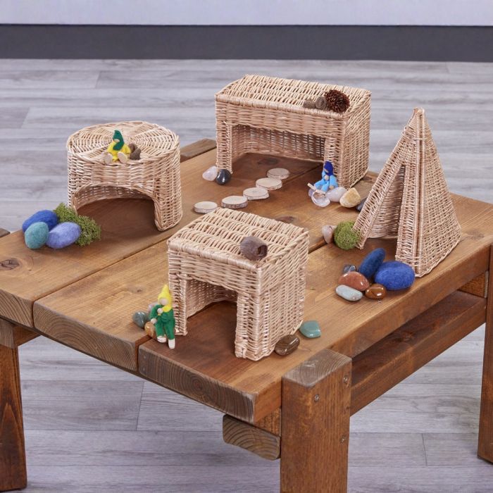 Wicker Shape Houses - Set of 4