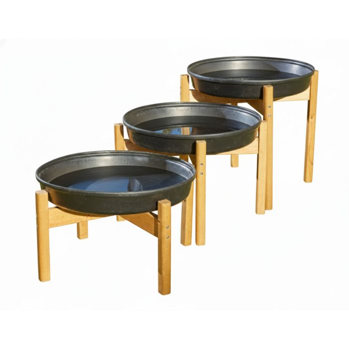 Trio of Cascading Deep Spot Trays and Stands - Set of 3