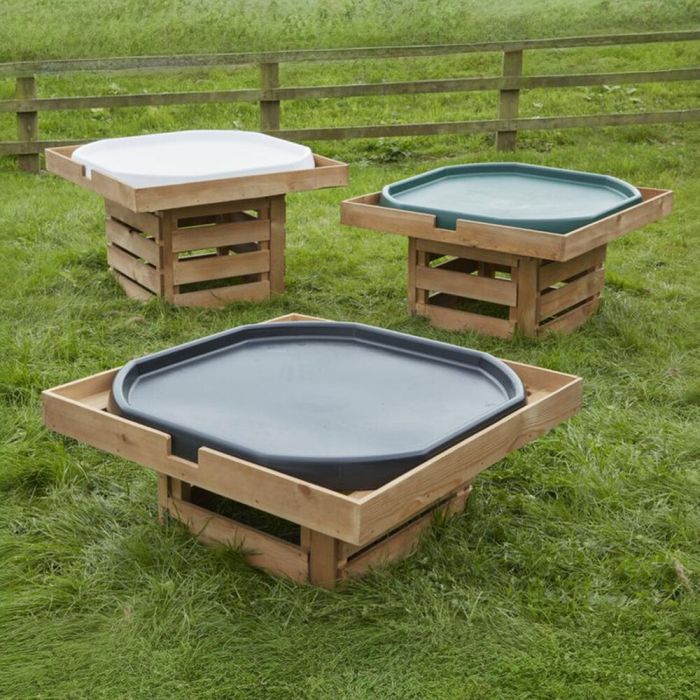 Tuff Spot Tray Self Select Storage Wooden Stands - Set of 3
