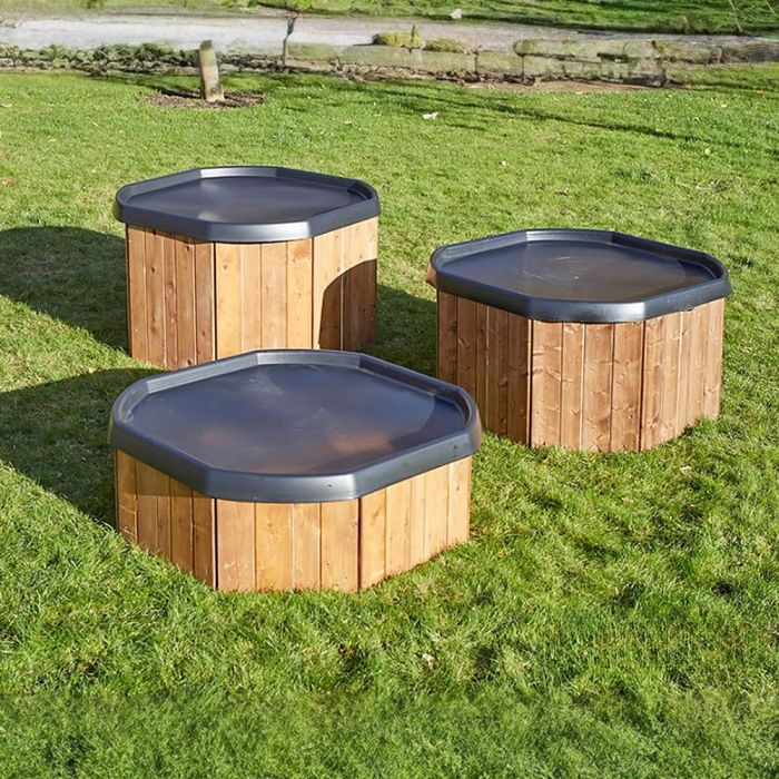 Tuff Spot Tray Wooden Super Store Stands - Set of 3