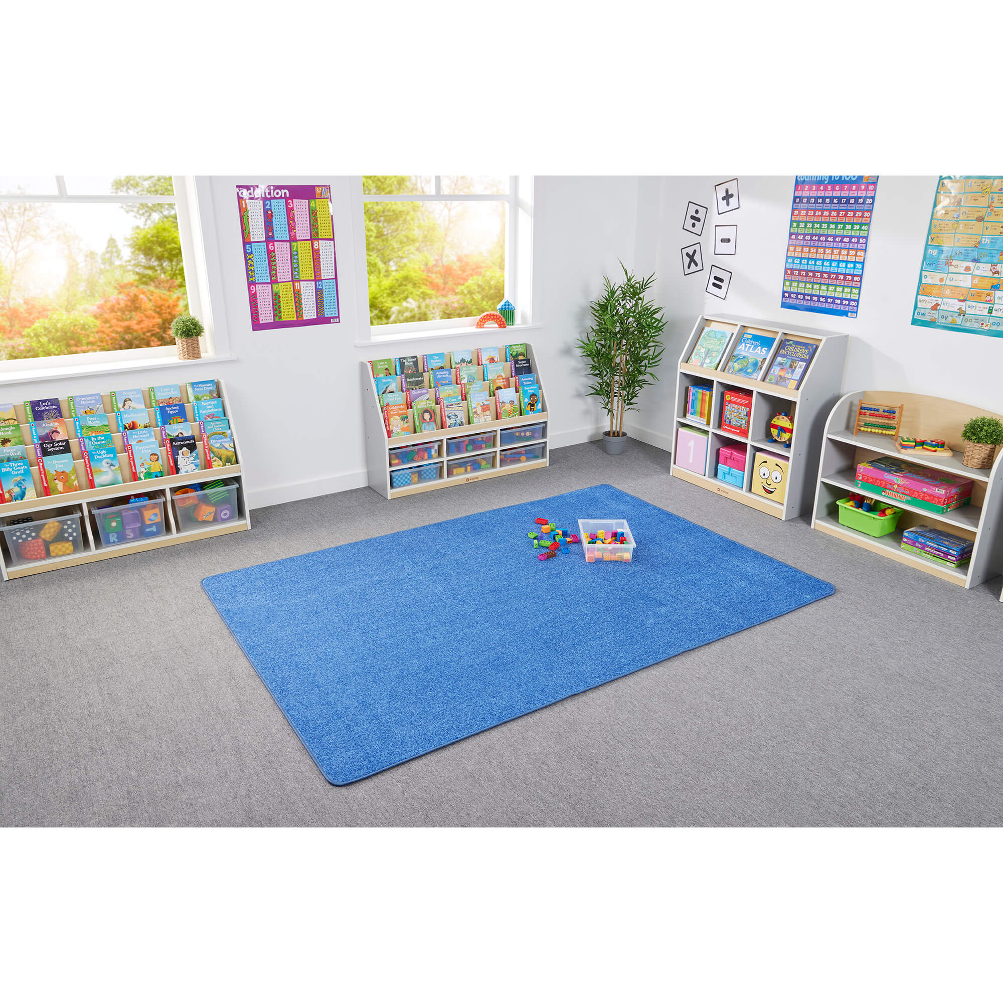 RECTANGLE RUG - SOLID BLUE