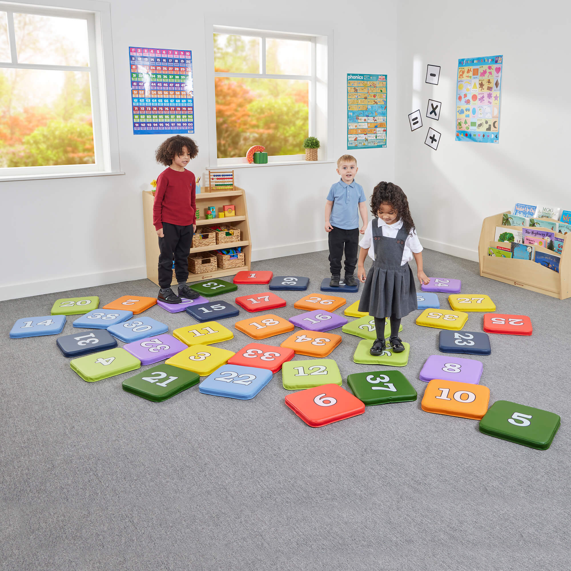 Rainbow Number Cushions