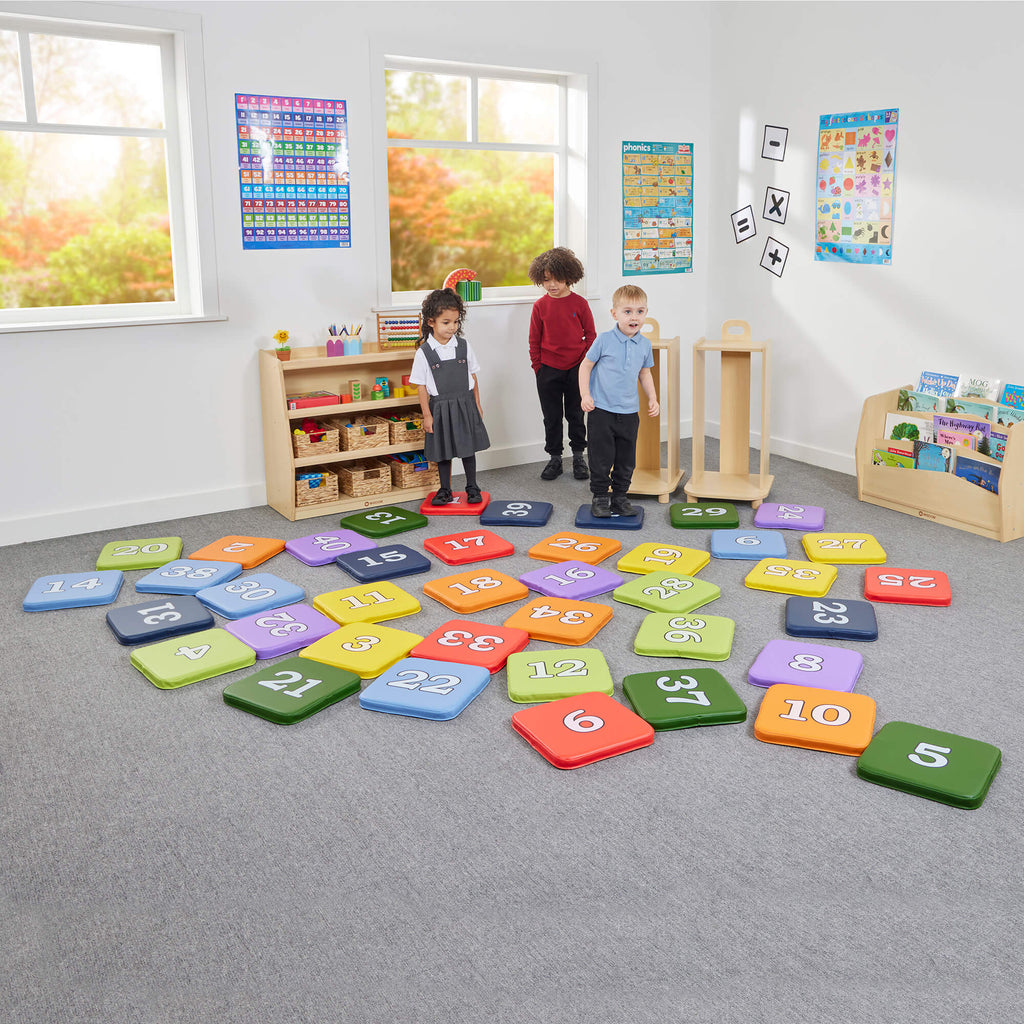 Rainbow Number Cushions and Storage Rack Set