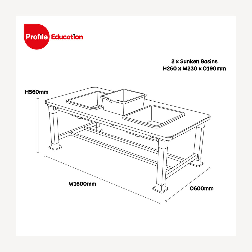 OUTDOOR DOUBLE MESSY TABLE