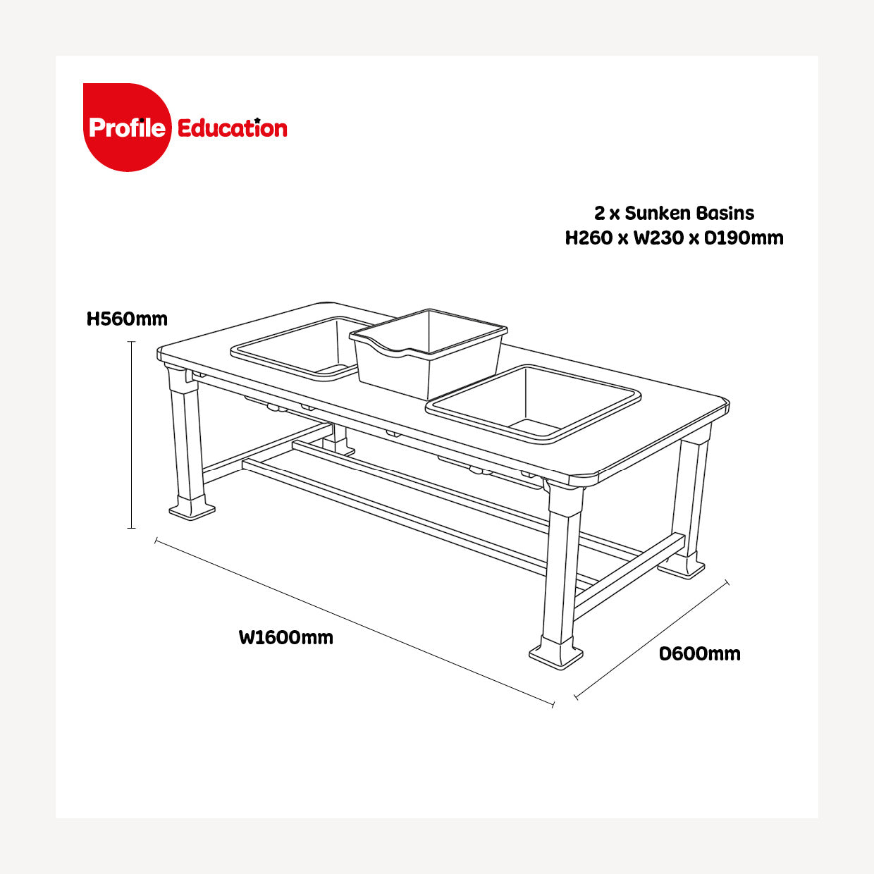 OUTDOOR DOUBLE MESSY TABLE