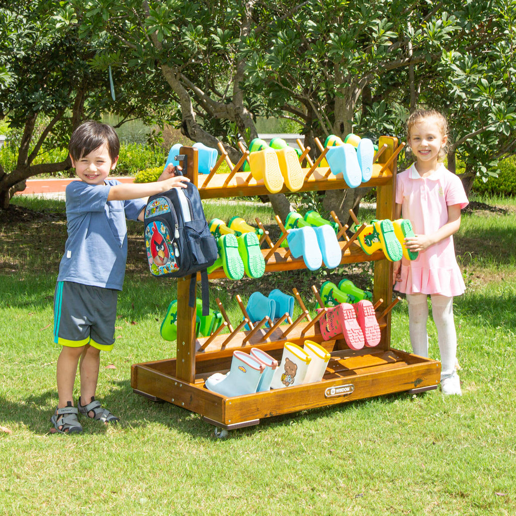 Outdoor mobile welly/shoe rack