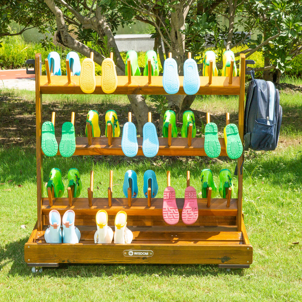 Outdoor mobile welly/shoe rack