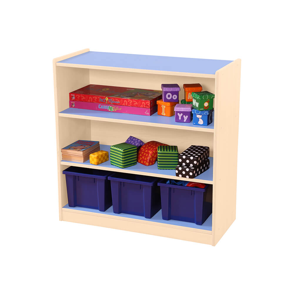 Blue/Maple 3 Shelf bookcase