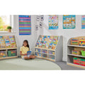 Thrifty 6 Compartment Book Storage with 6 small clear trays