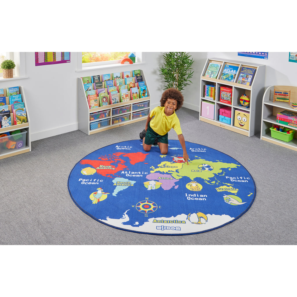 WORLD MAP RUG 2000mm