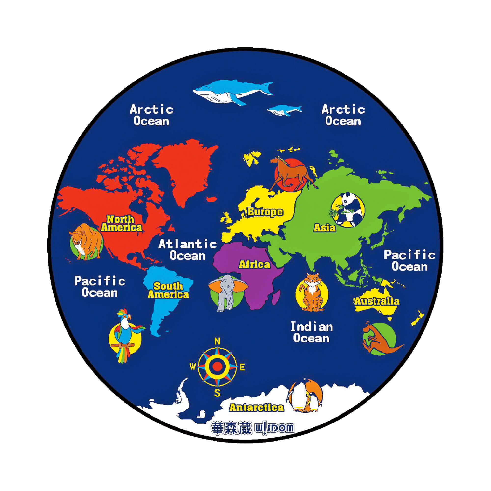WORLD MAP RUG 2000mm