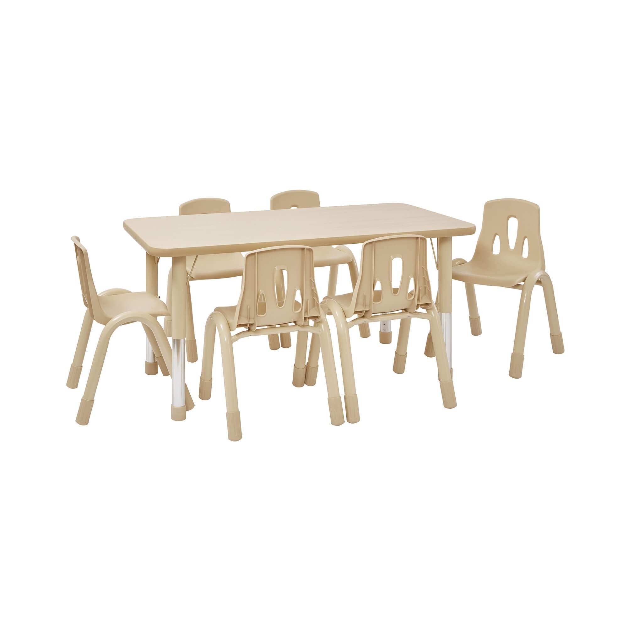 HEIGHT ADJ RECT TABLE 6 CHAIRS 260