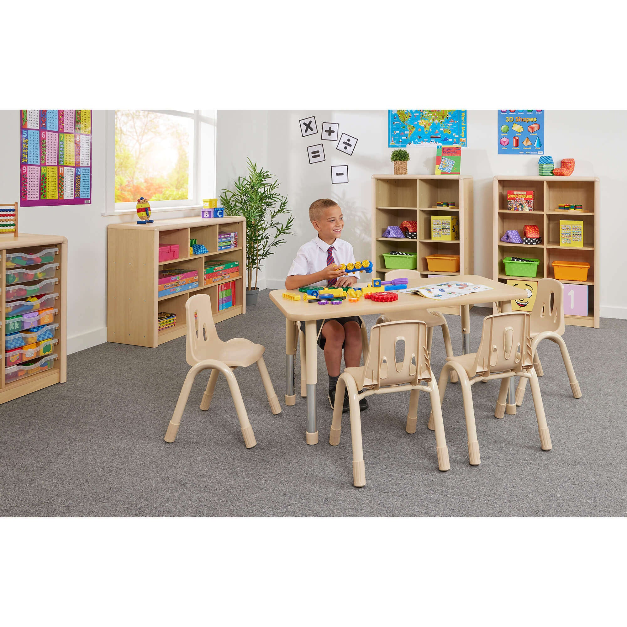 HEIGHT ADJ RECT TABLE 6 CHAIRS 310