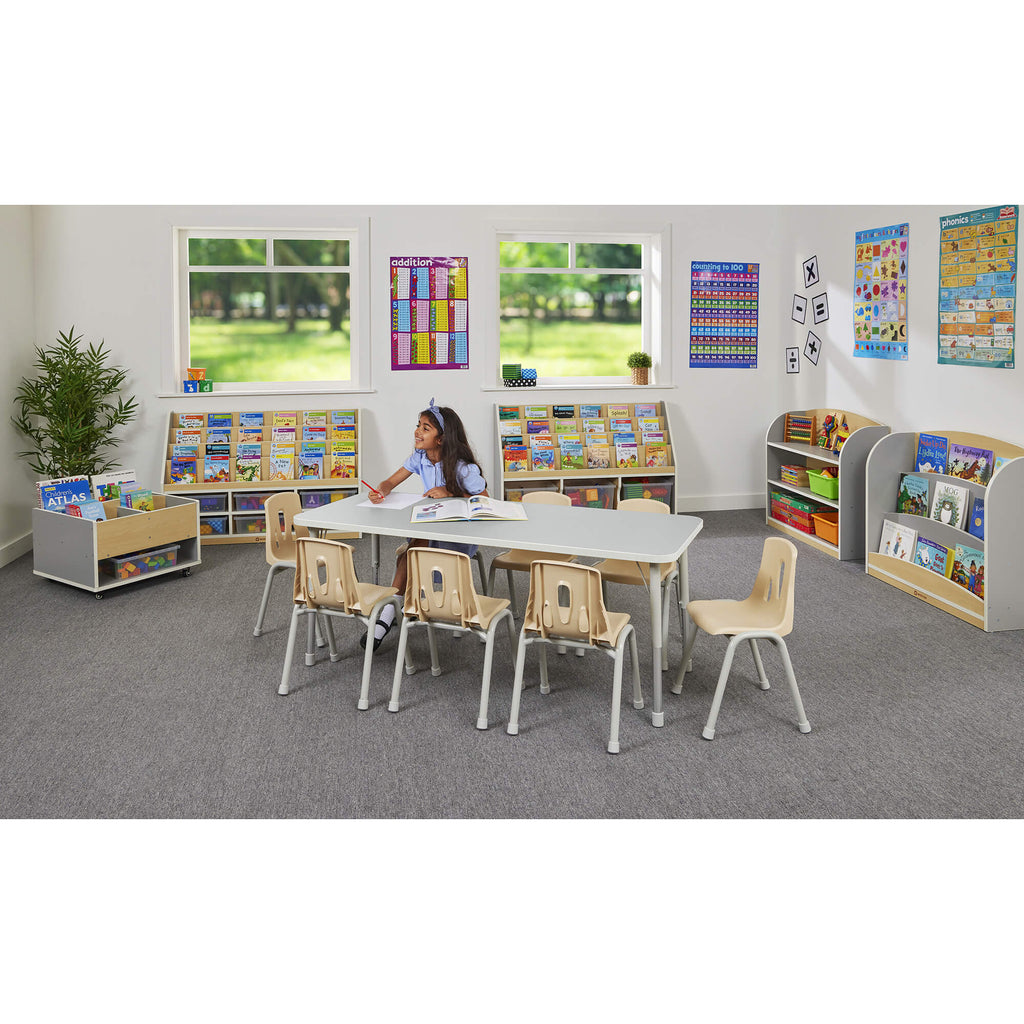 THRIFTY REC TABLE TOP 90X60 WITH HEIGHTADU LEGS-4PERSONS