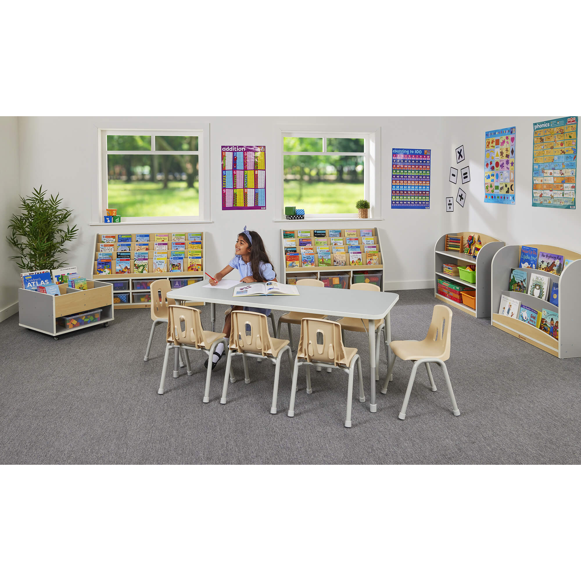 THRIFTY REC TABLE TOP150X60 WITH HEIGHTADJ LEGS-8PERSONS