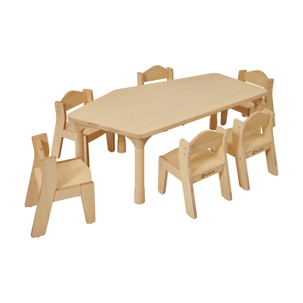 Little Venice Pentagon Table  - Maple (6 children)