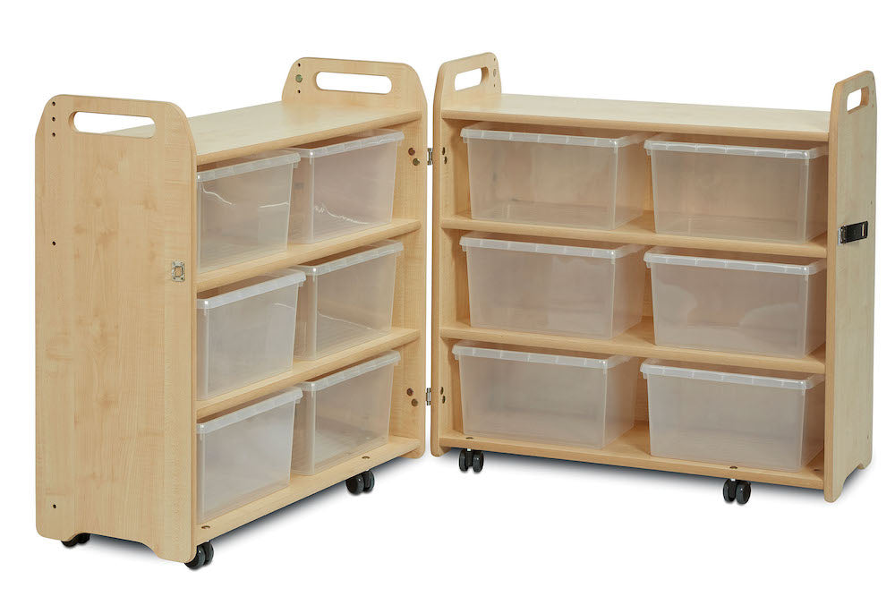PACK-AWAY CABINET WITH 12 CLEAR TUBS