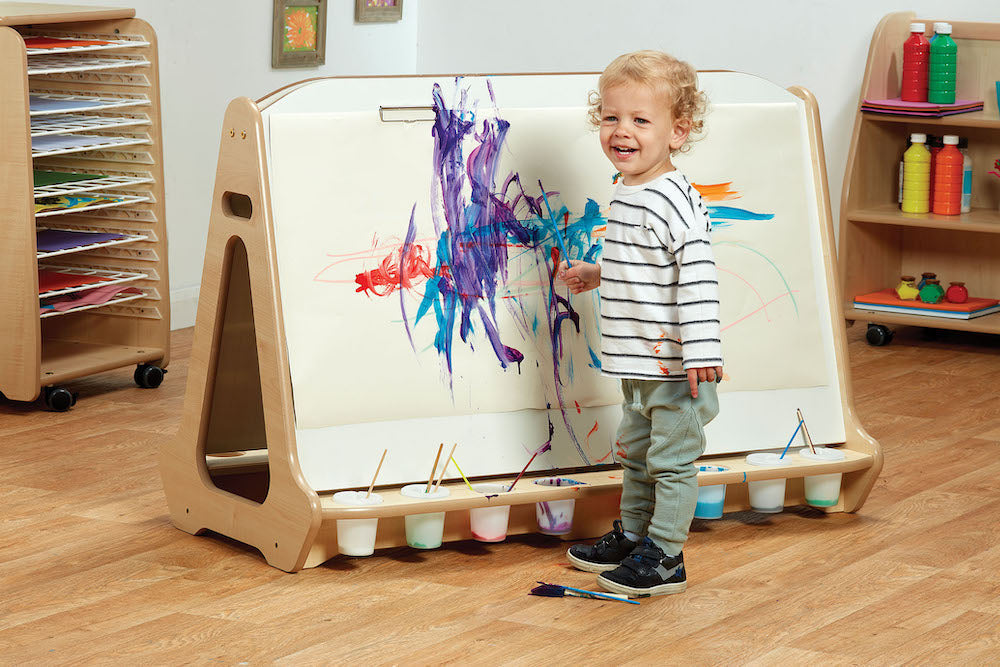 Double-sided 4 Station Whiteboard Easel