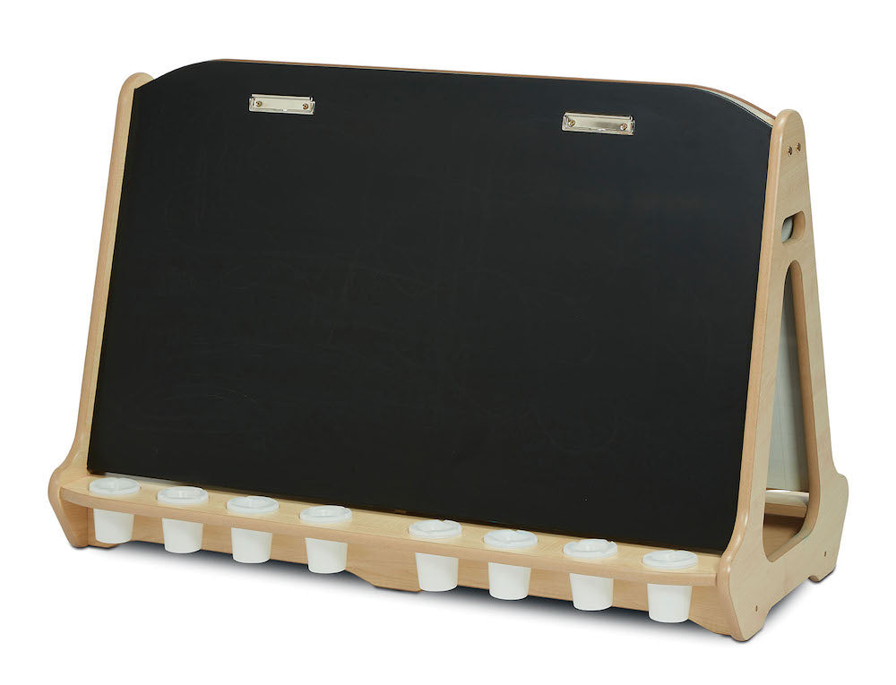 Double-sided 4 Station Chalk/Whiteboard Easel