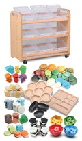 Tilt Tote Storage with 9 Clear Tubs plus PT1146 Loose Parts Kit