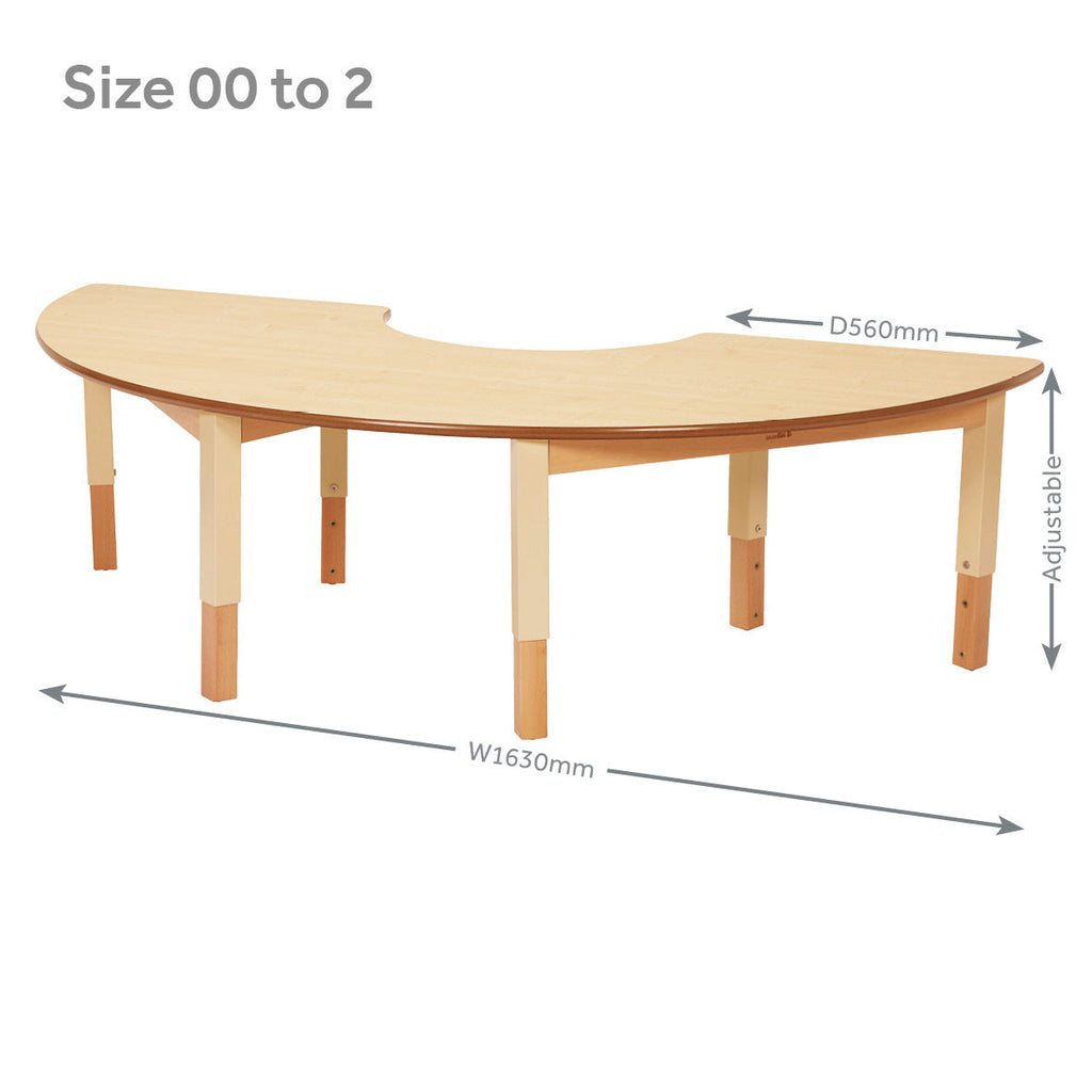 Semi Circle Table (W1630 x D560) Height Adjustable