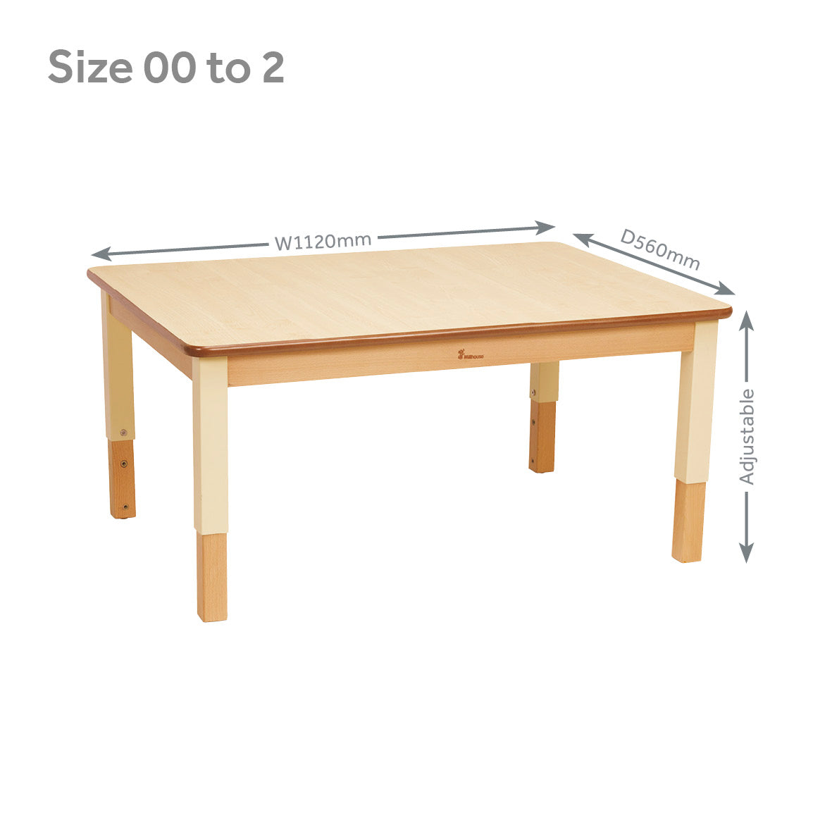Medium Rectangular Table (W1120 x D560) Height Adjustable
