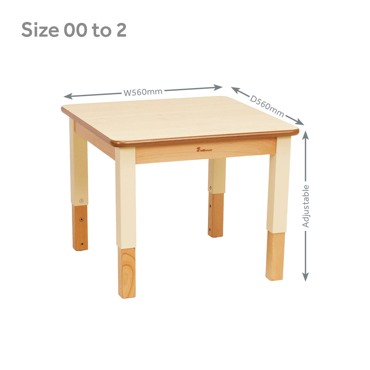 Small Square Table (W560 x D560) Height Adjustable