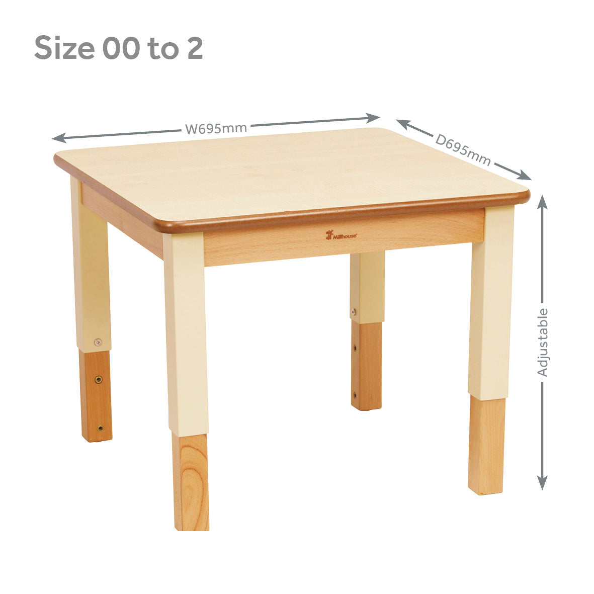 Medium Square Table (W695 x D695) Height Adjustable