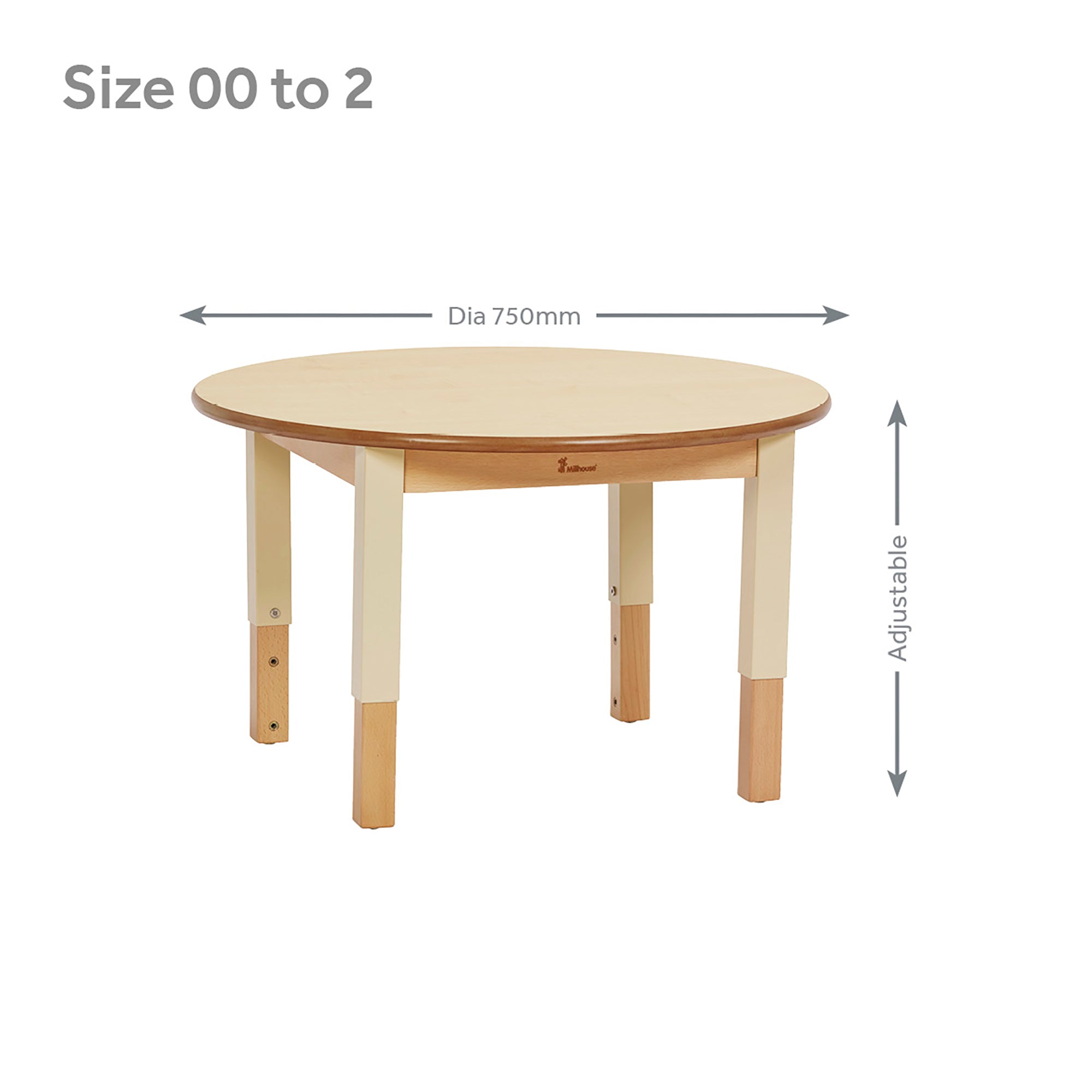 Small Circular Table (D750) Height Adjustable