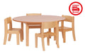 Medium Circular Table (900mm Diameter) + 4 Beech Stacking Chairs (H310mm)