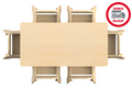 Medium Rectangular Table (W1120 x D560mm) + 6 Sturdy Chairs (H140mm)