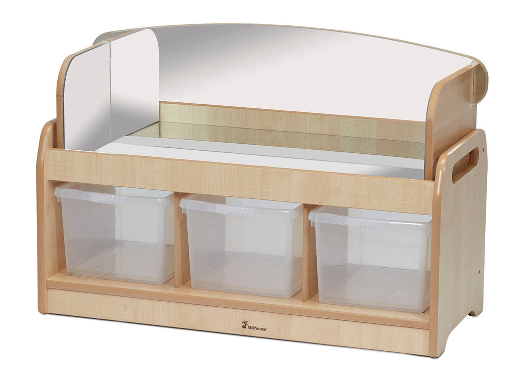 LOW SENSORY PLAY UNIT 3 CLEAR TUBS AND MIRROR SURROUND