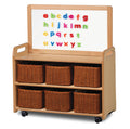 Mobile Unit With Top Magnetic Whiteboard Add-on WITH 6 BASKETS