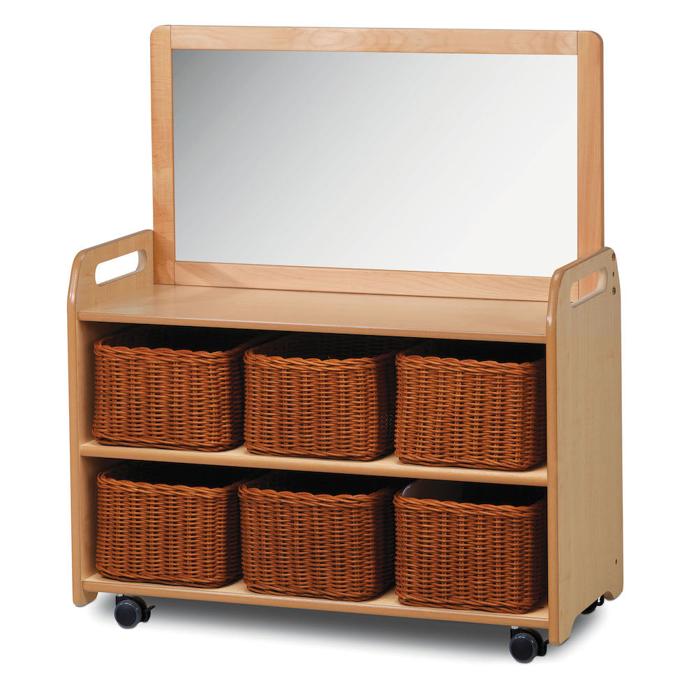 Mobile Unit With Top Mirror Add-on and 6 Baskets