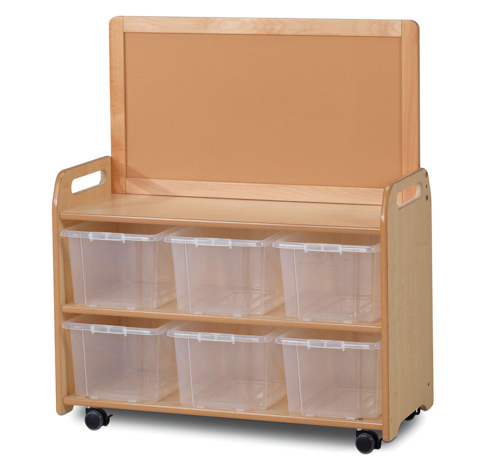 MOBILE UNIT WITH TOP DISPLAY ADD-ON AND 6 CLEAR TUBS