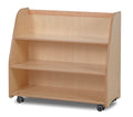 MOBILE TIERED SHELF UNIT WITH MIRROR BACK (EMPTY)