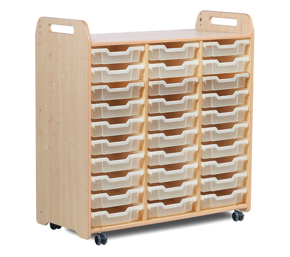 Tray Storage Unit (3 column, 1080mm height) with 30 Shallow Trays