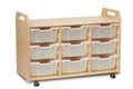 Tray Storage Unit (3 column, 730mm height) with 9 Deep Trays