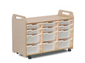Tray Storage Unit (3 column, 730mm height) with 6 Shallow and 6 Deep Trays