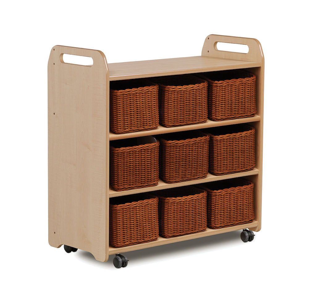 Mobile Shelf with Mirror Back and 9 Baskets