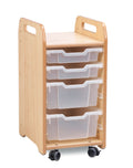 Tray Storage Unit (1 column) with 2 Shallow and 2 Deep Trays