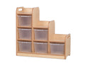Stepped Storage Left Hand with 6 Clear Tubs