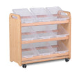 Tilt Tote Storage with 9 Clear Tubs