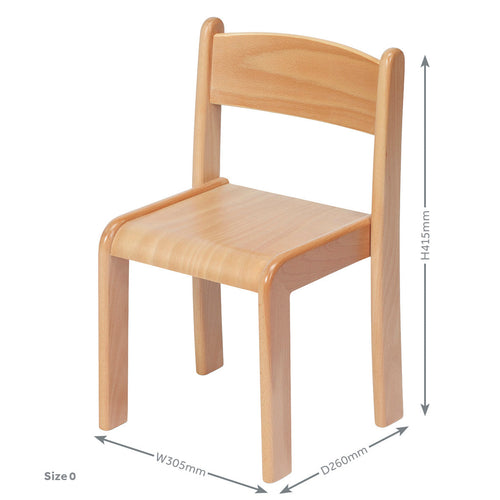 Beech Stacking Chair - Pack of 4 (Seat H210mm)