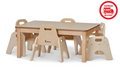 Small Rectangular Table (L960 x W695 x H320mm) + 4 Sturdy Chairs (H140mm)